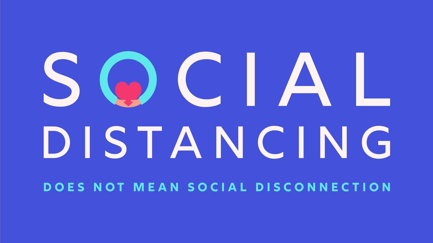 social distancing typography motivational banner vektor