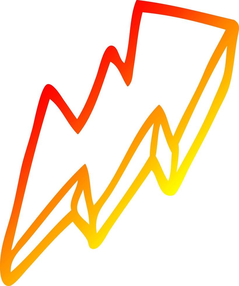 varm gradient linjeteckning tecknad blixtsymbol vektor