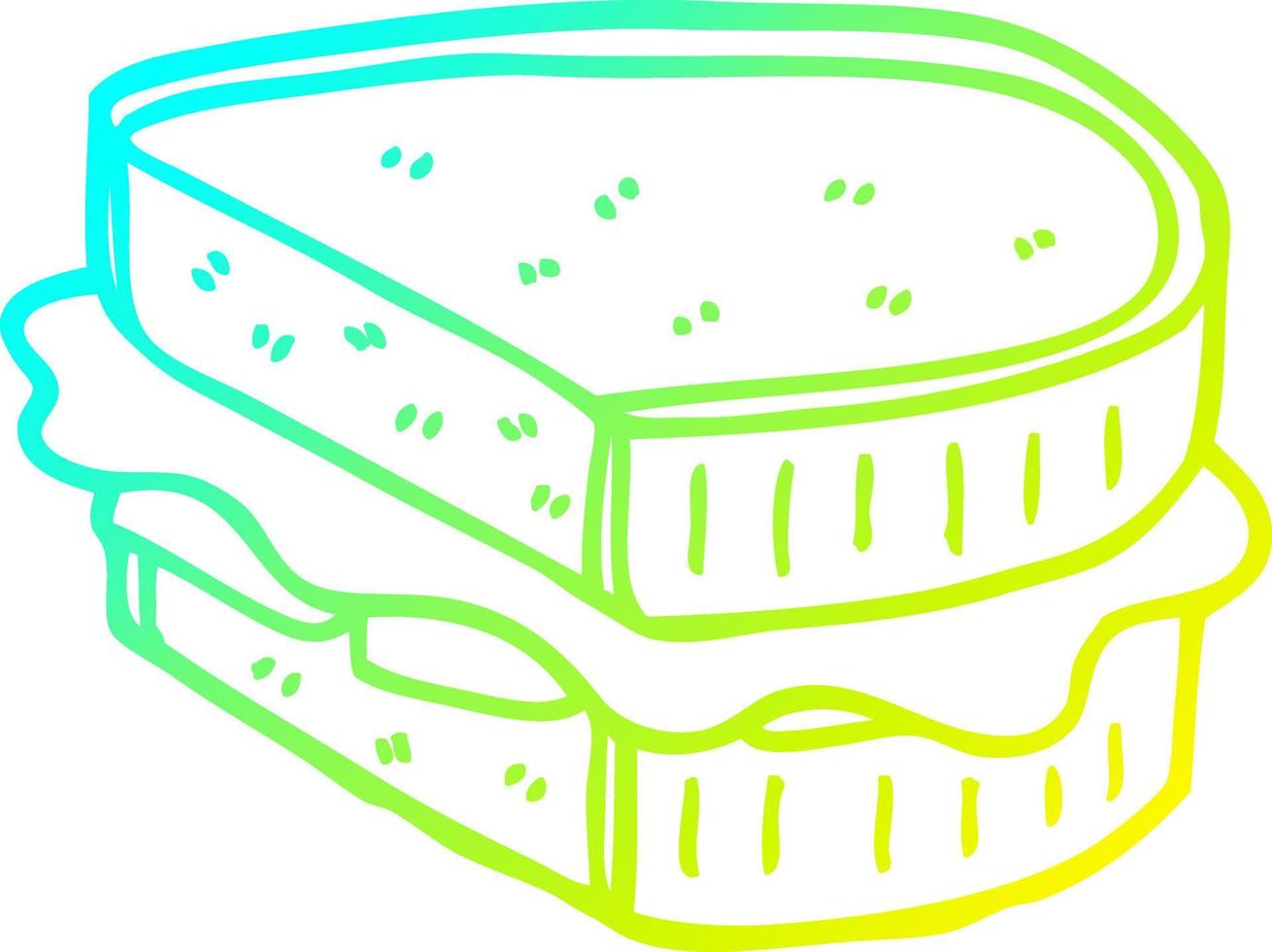 kall gradient linjeteckning tecknad laddad smörgås vektor