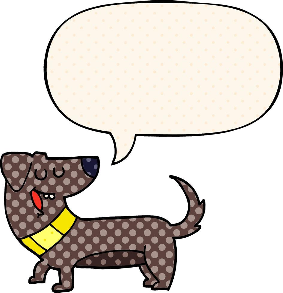 Cartoon-Hund und Sprechblase im Comic-Stil vektor