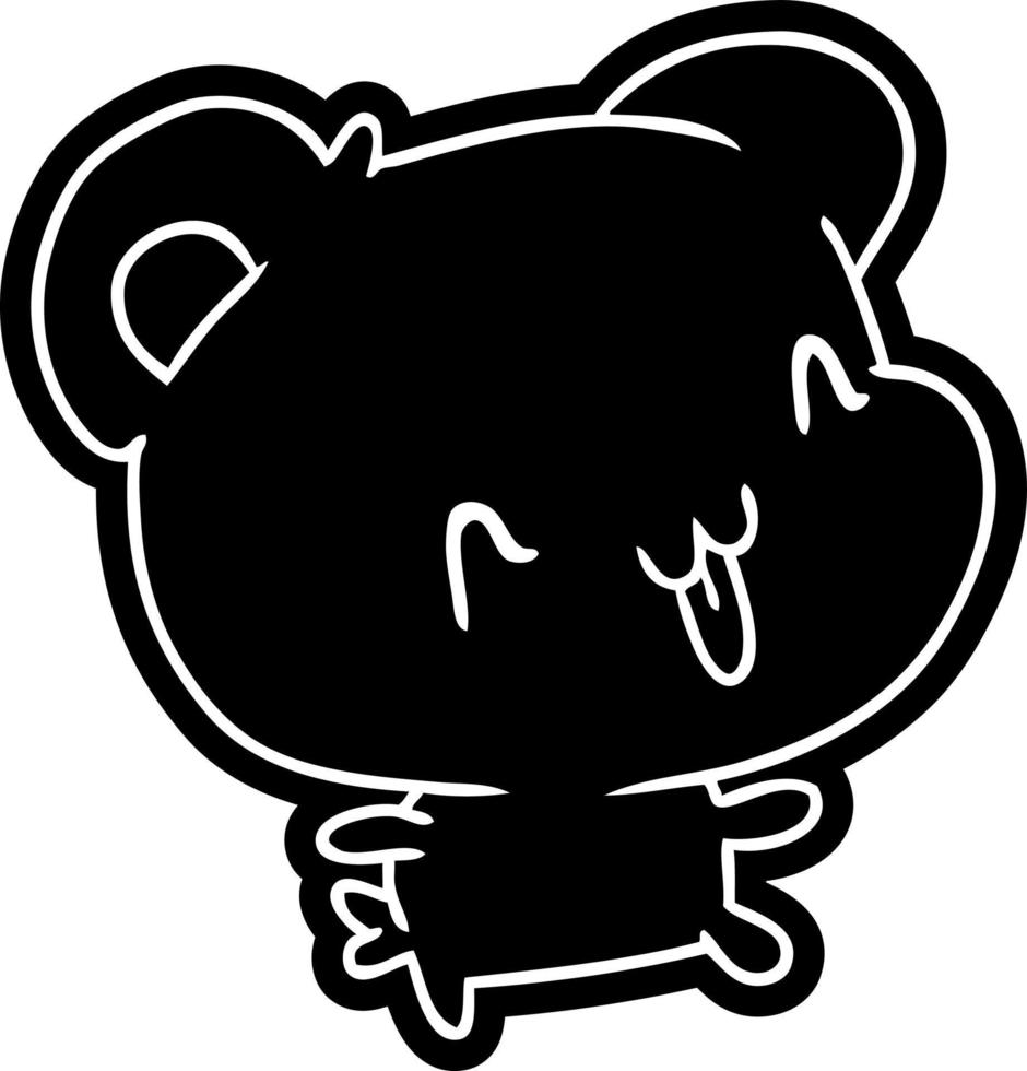 tecknad ikon kawaii söt glad björn vektor