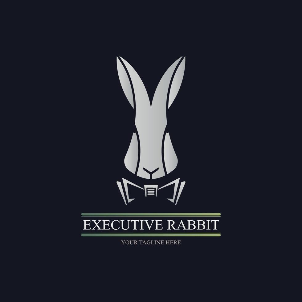 Executive-Kaninchen-Krawatten-Logo-Vorlagendesign für Marke oder Unternehmen und andere vektor