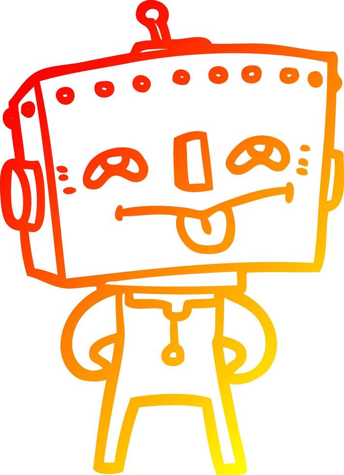 warme Gradientenlinie Zeichnung Cartoon-Roboter vektor
