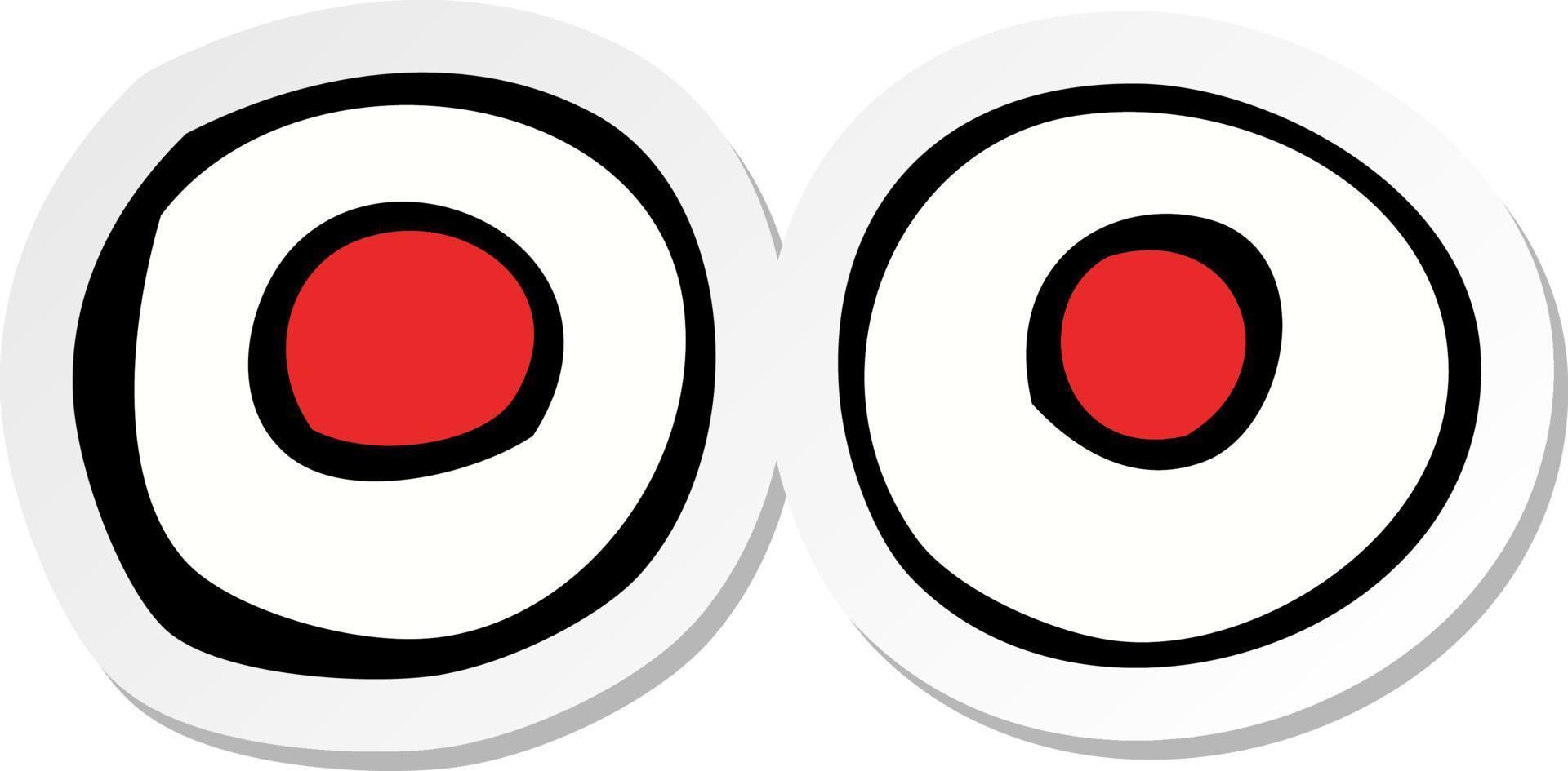 klistermärke av en tecknad röda ögon vektor
