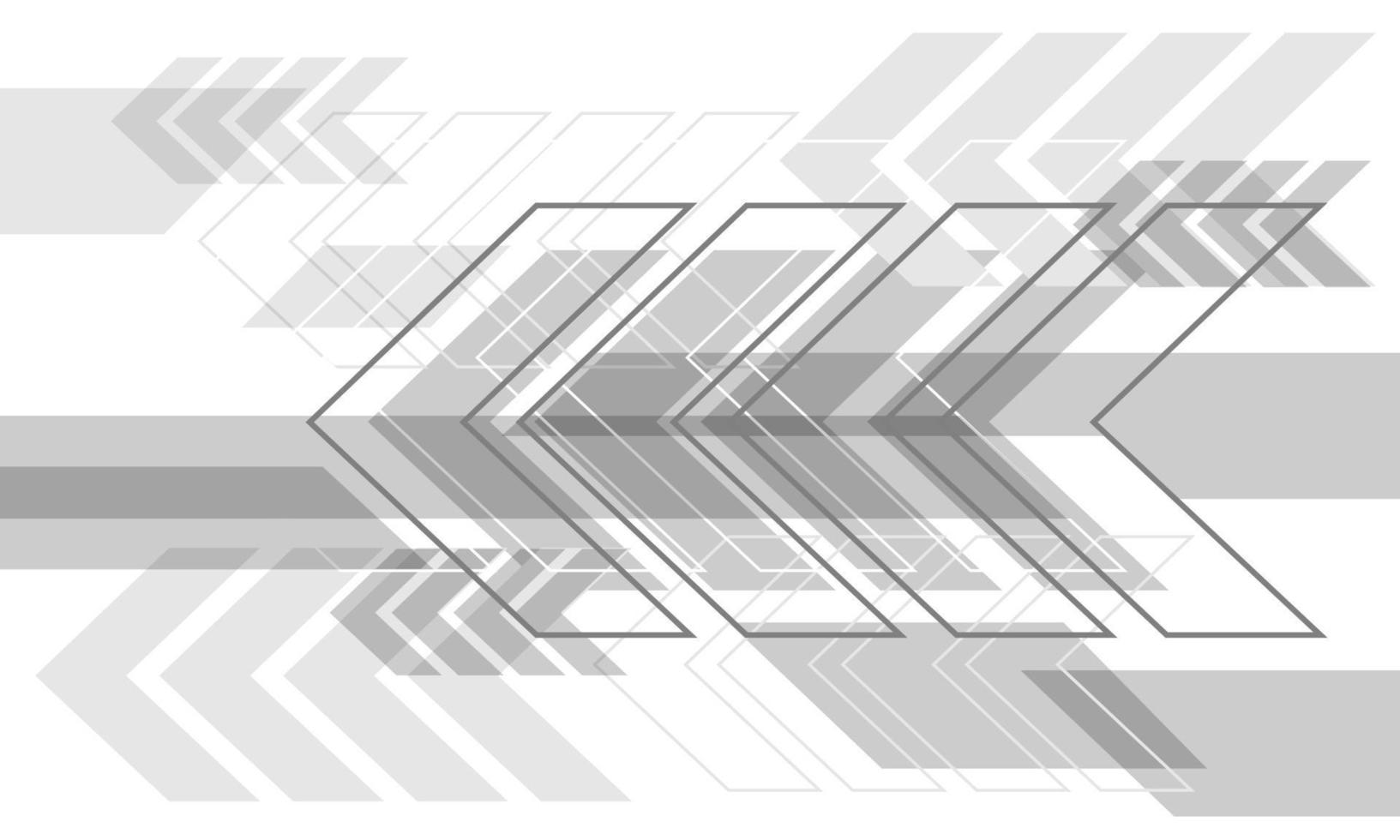 abstrakt grå pil hastighet riktning geometriska på vit teknik futuristisk bakgrund vektor