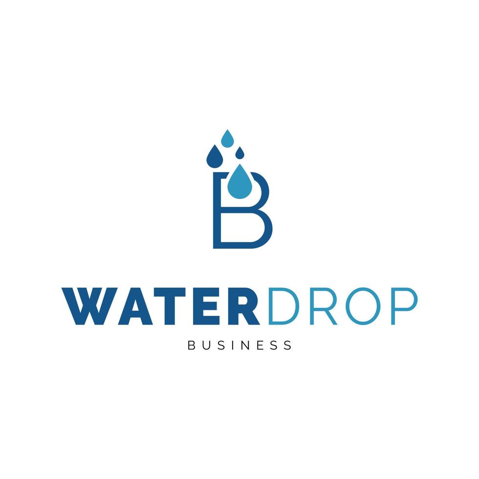 initial bokstav b vattendroppe ikon logotyp design inspiration vektor