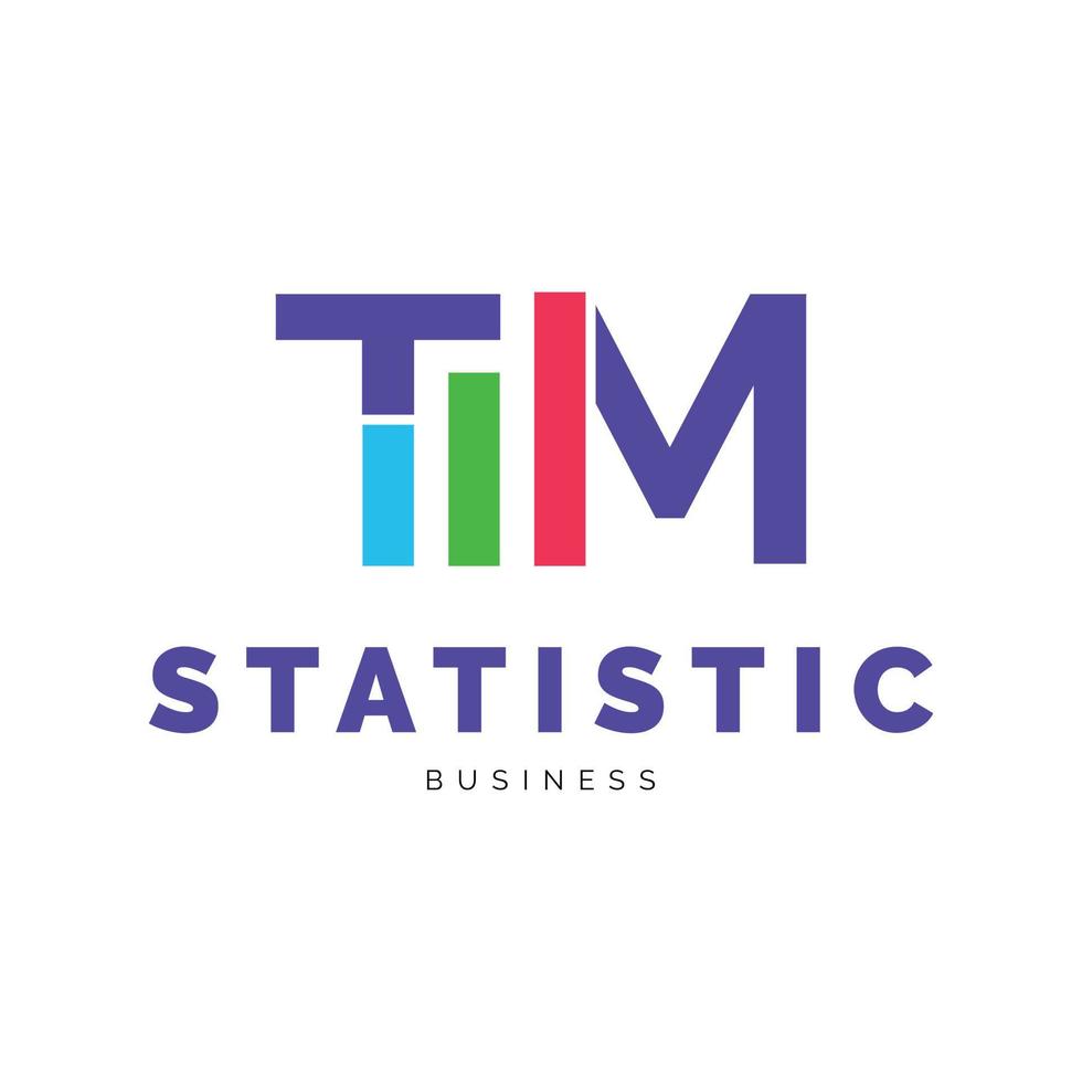 initial bokstav tm statistik ikon logotyp formgivningsmall vektor