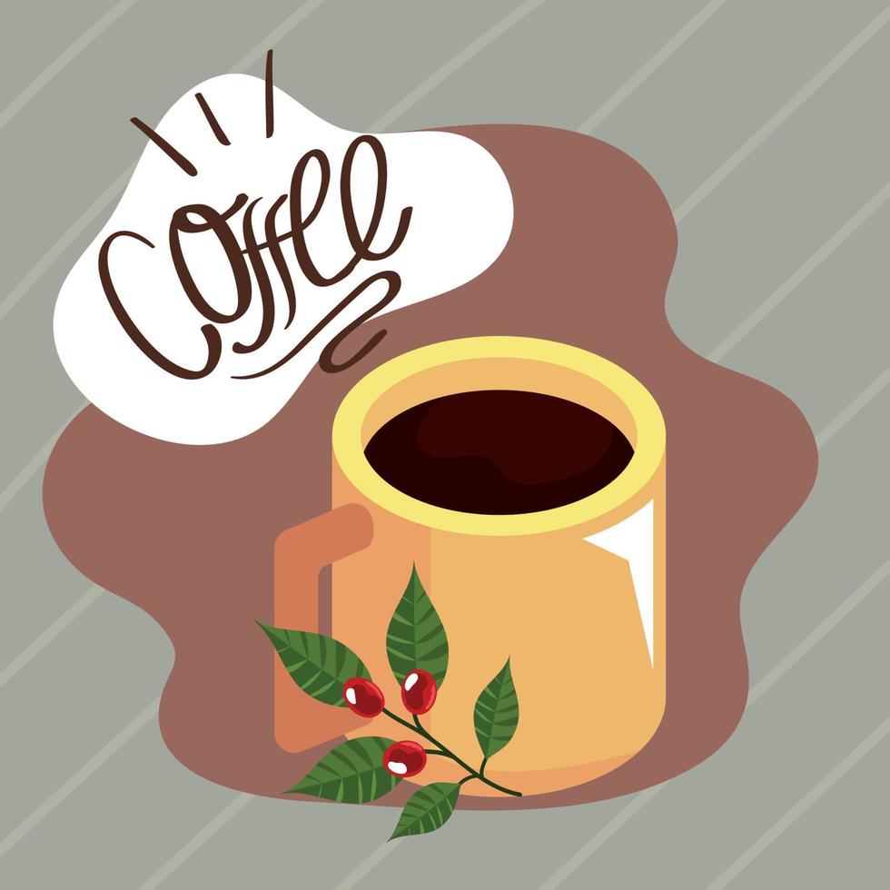 kaffeebeschriftung und samen vektor