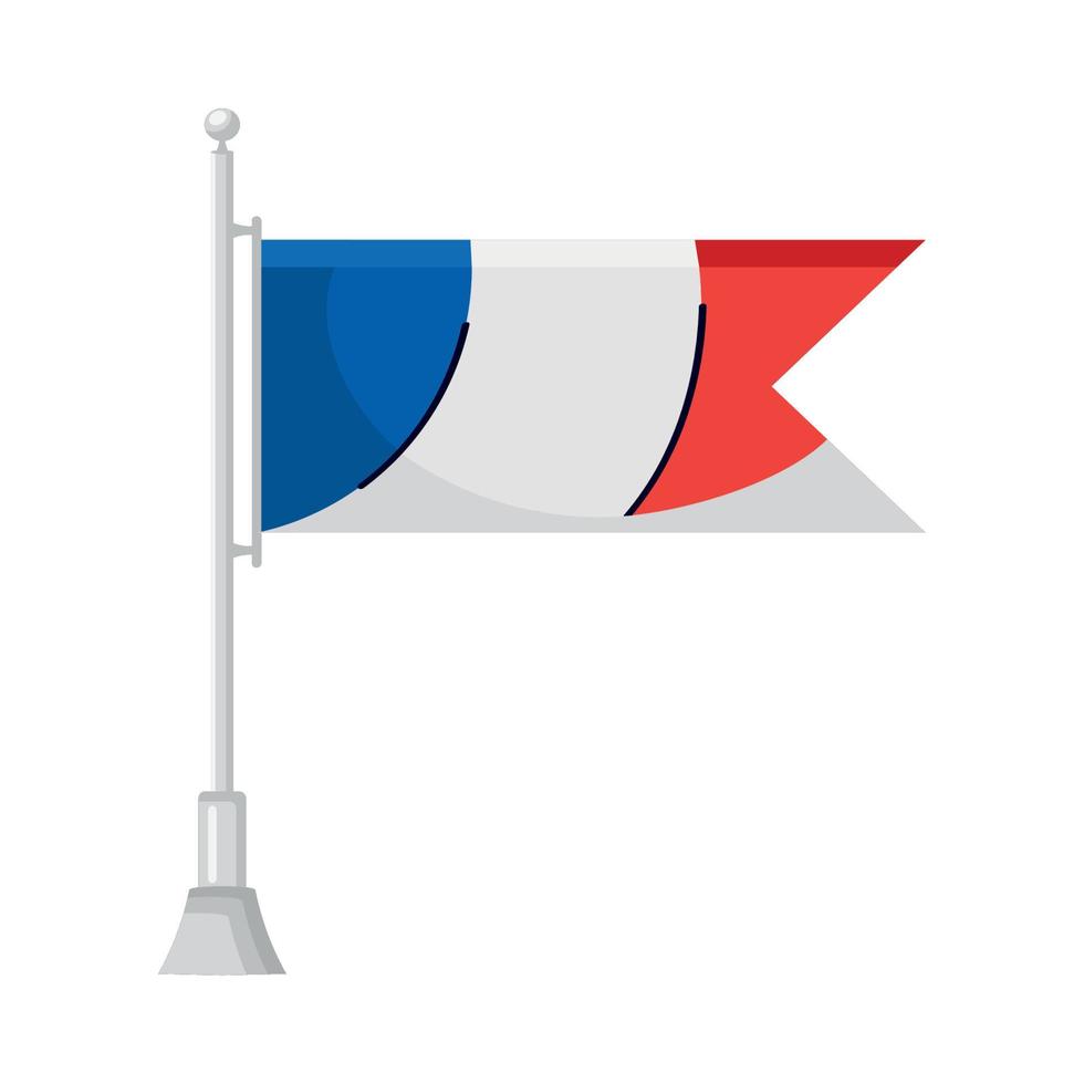 Frankreich-Flagge in Pole vektor