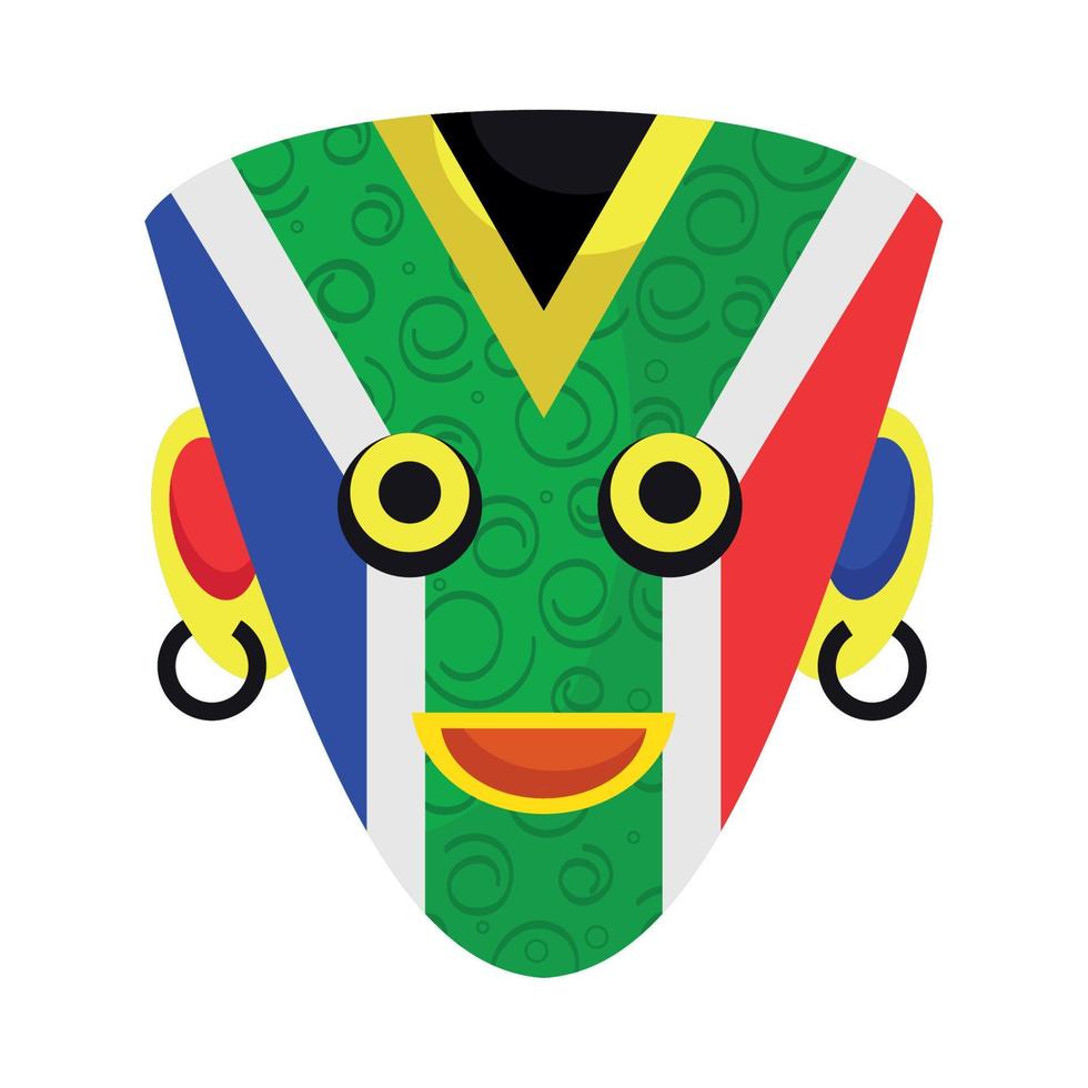 Südafrika-Flagge in Maske vektor