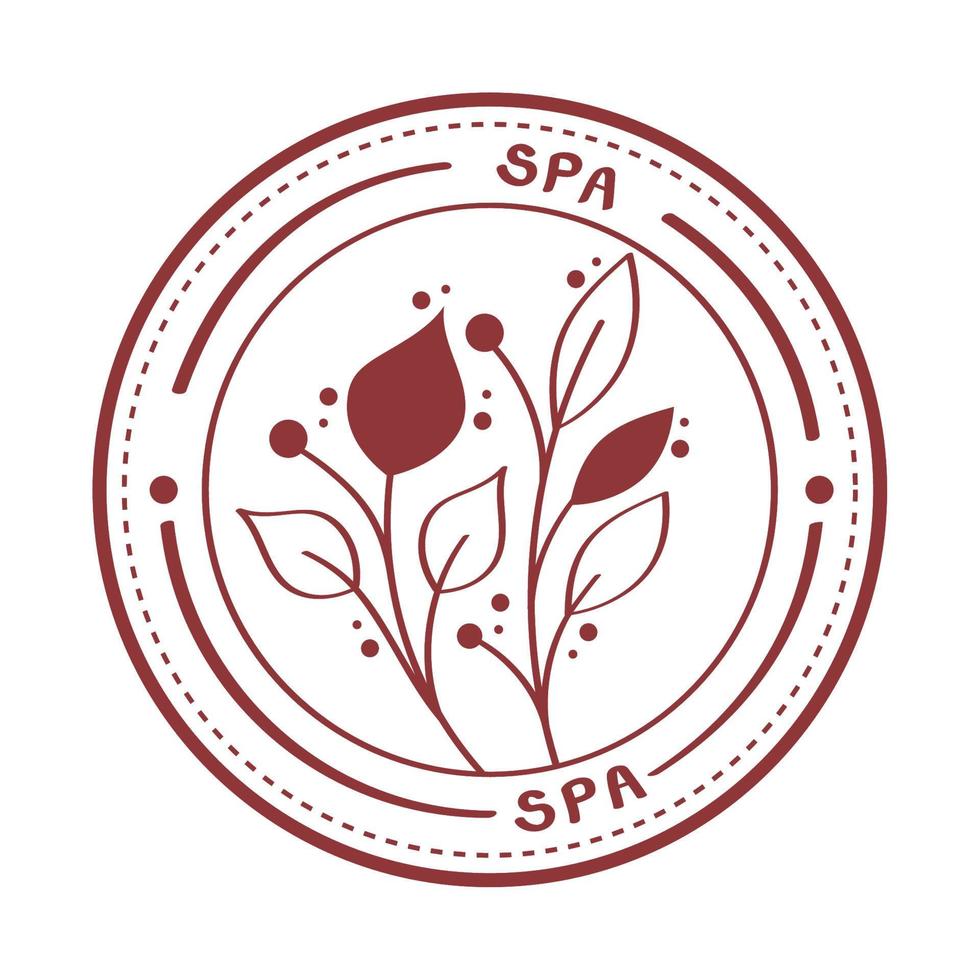 Spa-Emblem mit Blättern vektor