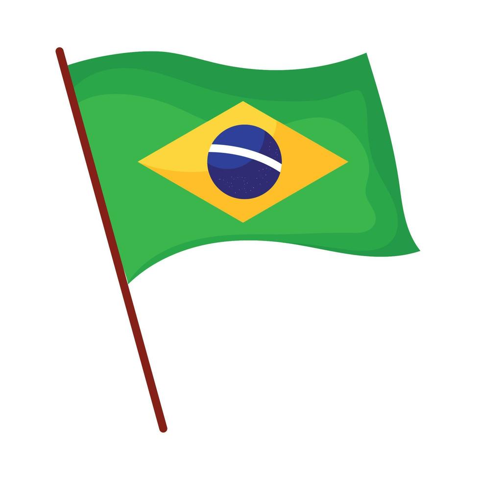 Brasiliens flagga i stång vektor