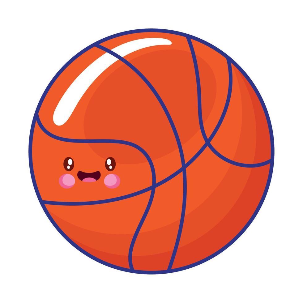 Basketball-Sportballon kawaii vektor