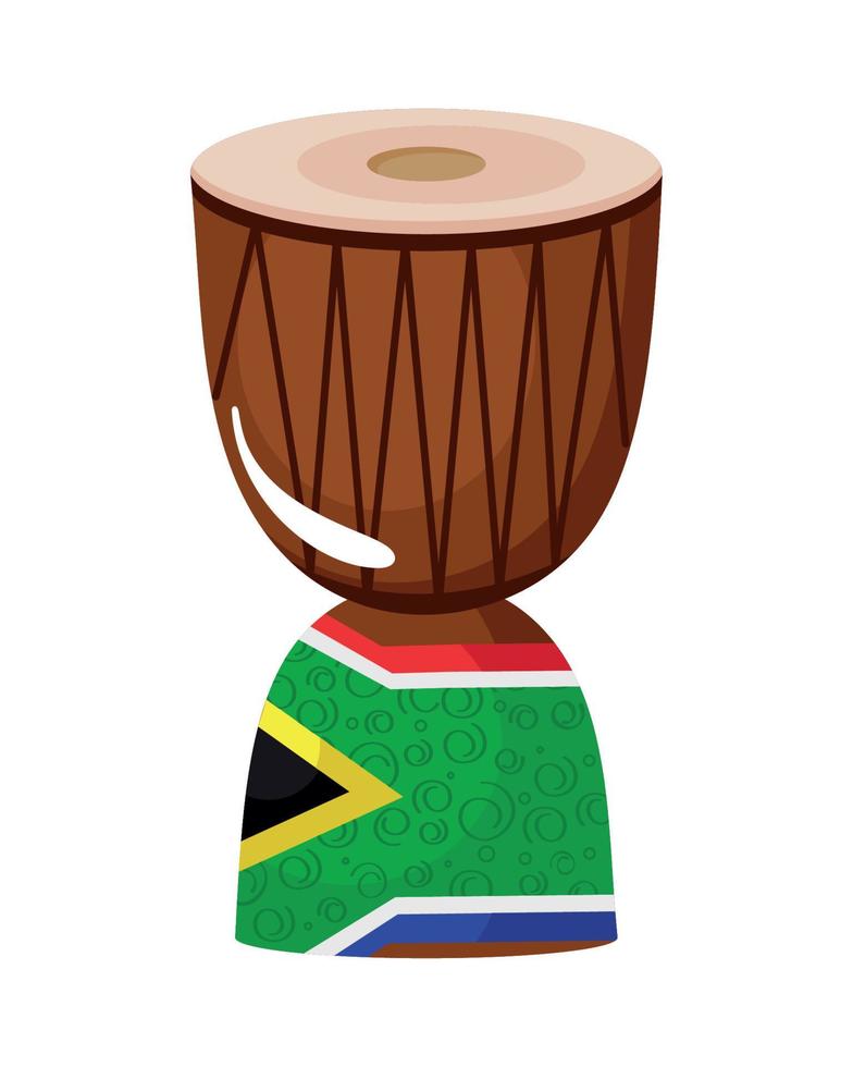 Südafrika-Flagge in der Trommel vektor