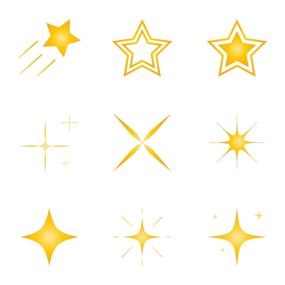 stjärnikoner. blinkande stjärnor. gnistrar, lysande brast. jul vektor symboler isolerade