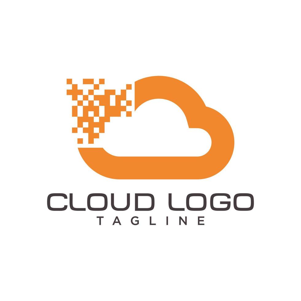 Cloud-Daten-Logo-Vektorvorlage vektor