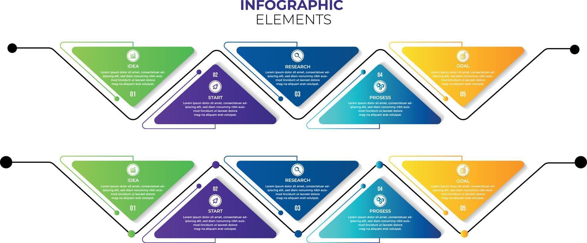 Business-Präsentation Infografiken abstrakte 3D-Vektor-Design-Vorlage. kann für Workflow-Layout, Diagramm, Jahresbericht, Webdesign, kreatives Banner, Etikettenvektor verwendet werden vektor