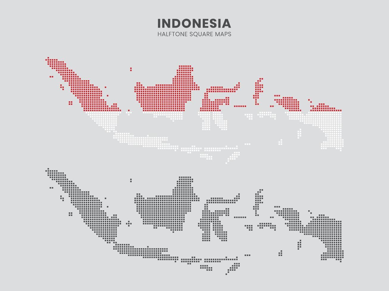 indonesische halbtonquadratkarten vektor