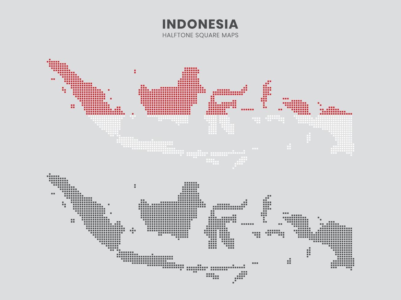 indonesiska halvtons kvadratiska kartor vektor
