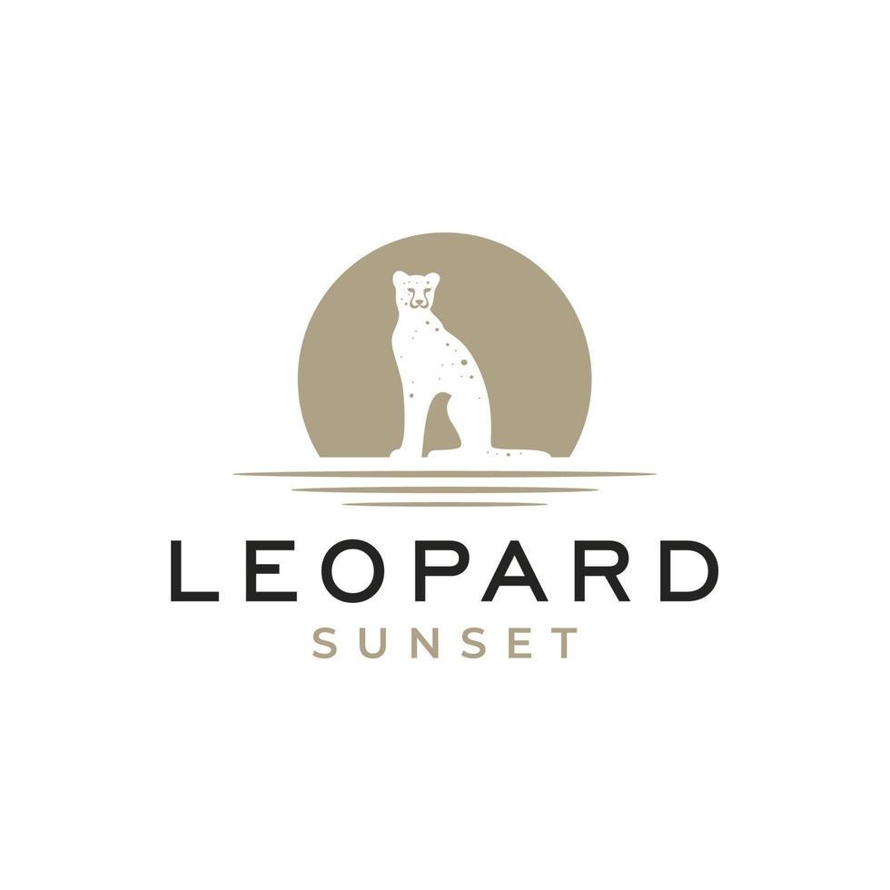 Leopard Jaguar Puma Gepard Panther Silhouette Logo-Design vektor