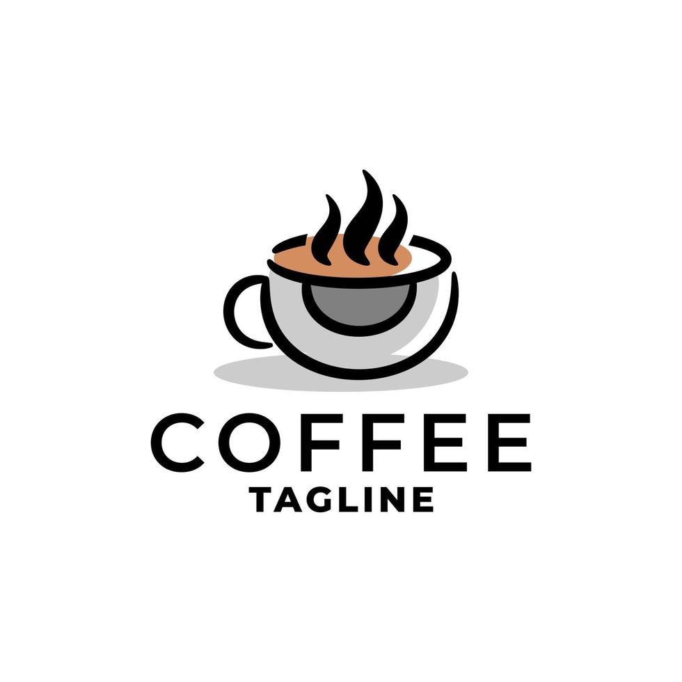 Illustration einer heißen Kaffeetasse. gut für Cafés oder Geschäfte im Zusammenhang mit Kaffee. vektor