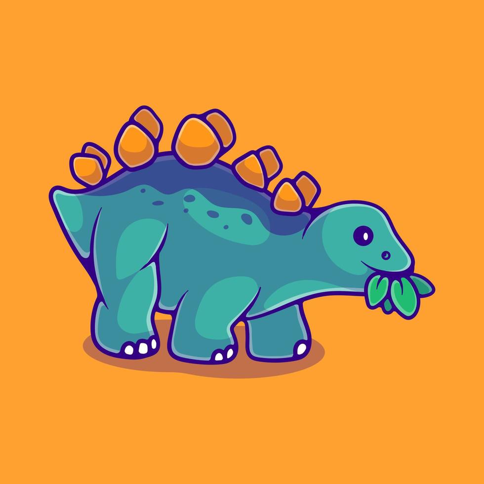 söt stegosaurus dinosaurie illustration lämplig för maskot klistermärke och t-shirt design vektor