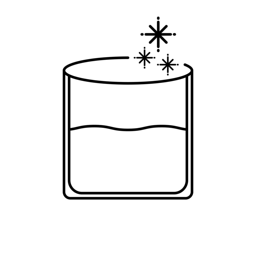 Rock-Glas-Symbol mit kaltem Wasser. Einfach, Linie, Silhouette und sauberer Stil. geeignet für symbol, zeichen, symbol oder logo vektor