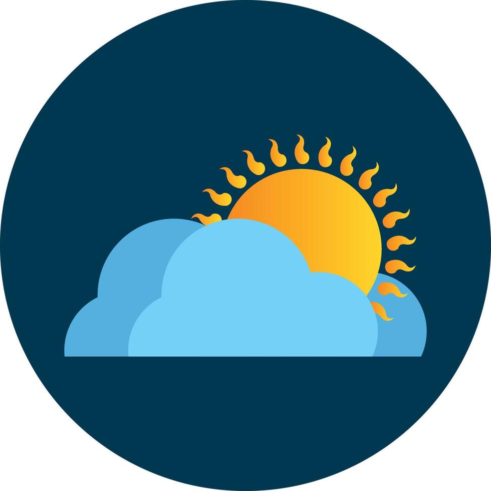 Wolken und Sonne einfaches Symbol für Gestaltungselement vektor