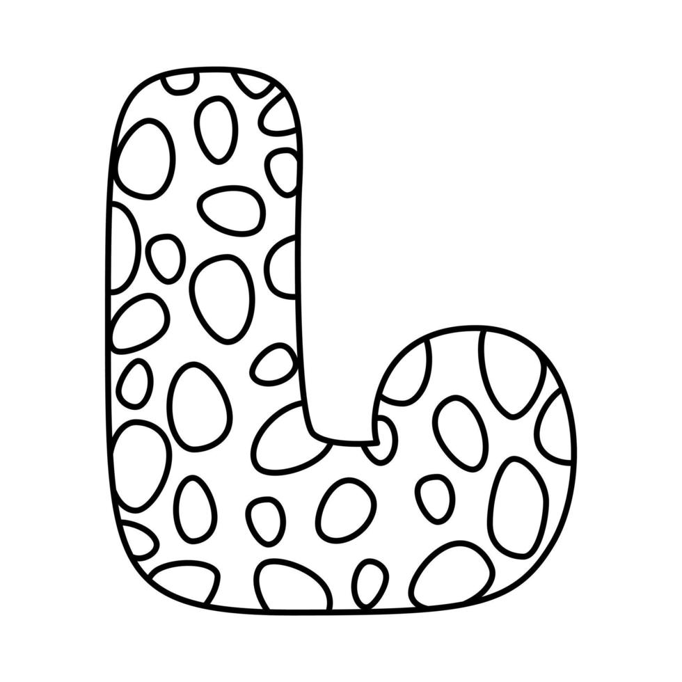 Alfabet målarbok för barn. handritad vektor alfabetet tecken tecken doodle teckensnitt uppsättning. vektor illustration