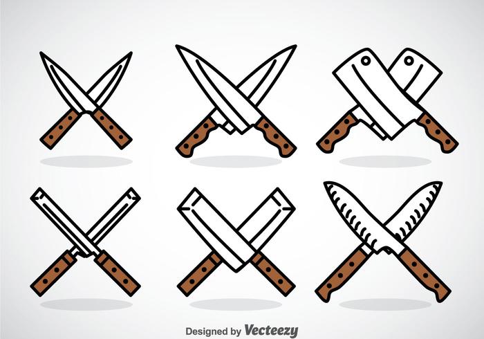 Kreuz Messer Icons Sets vektor