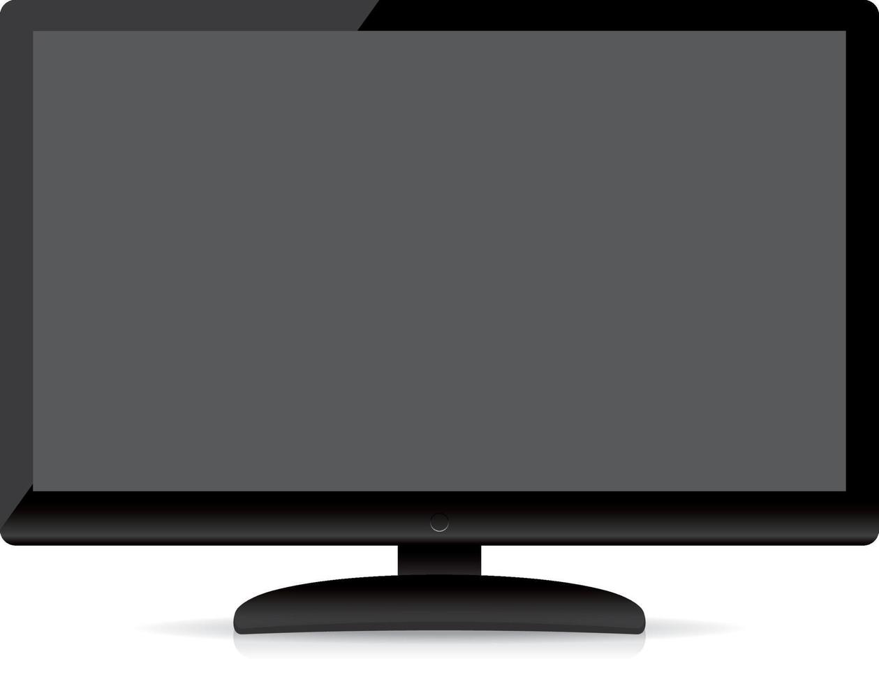 moderner leerer Flachbildfernseher isoliert auf weißem Hintergrund vektor