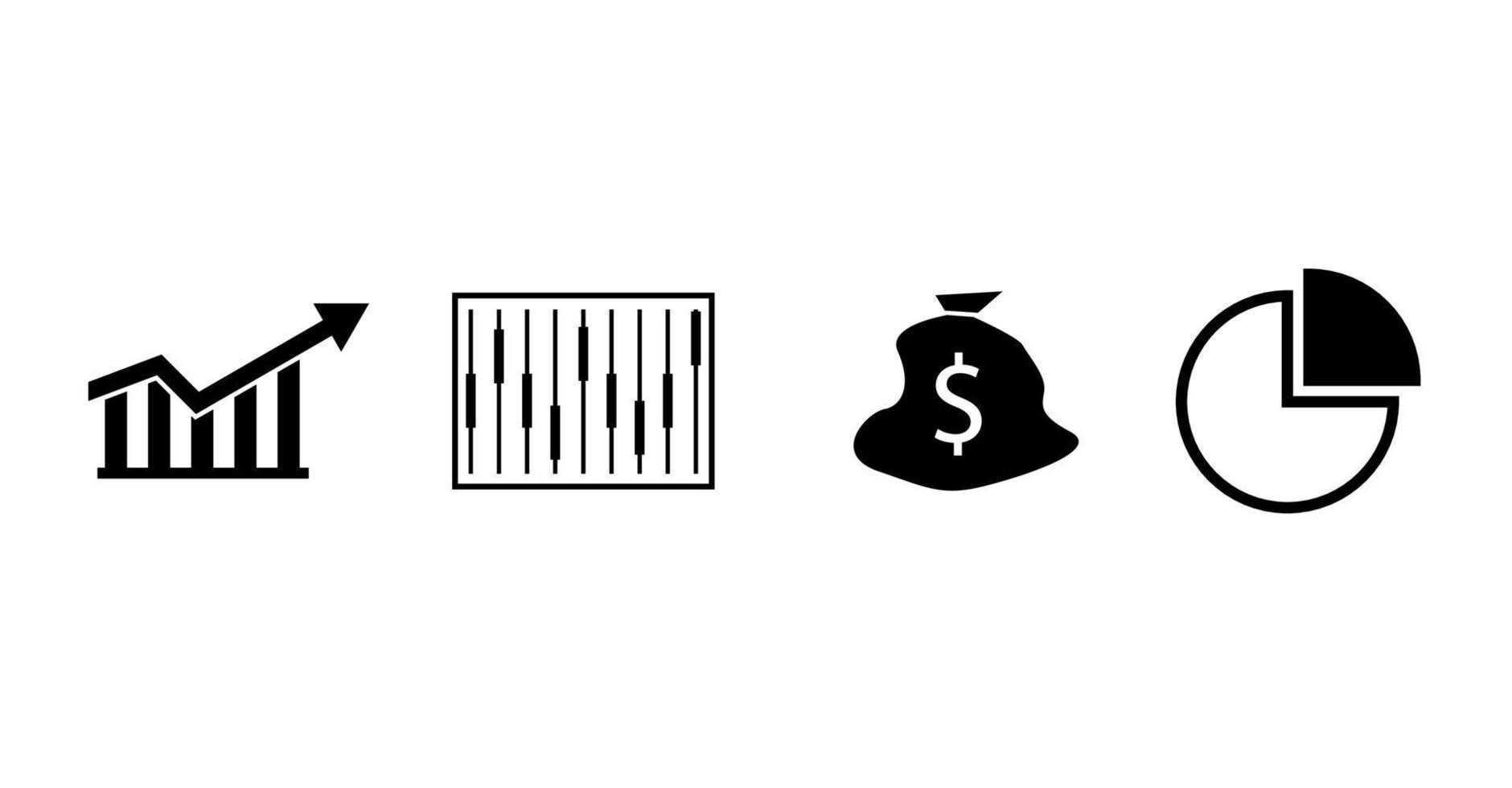 Symbol Finanzen, Börsen und Finanzhandel. Icons Set von Business Finance Online-Handel Umrisskonzept vektor