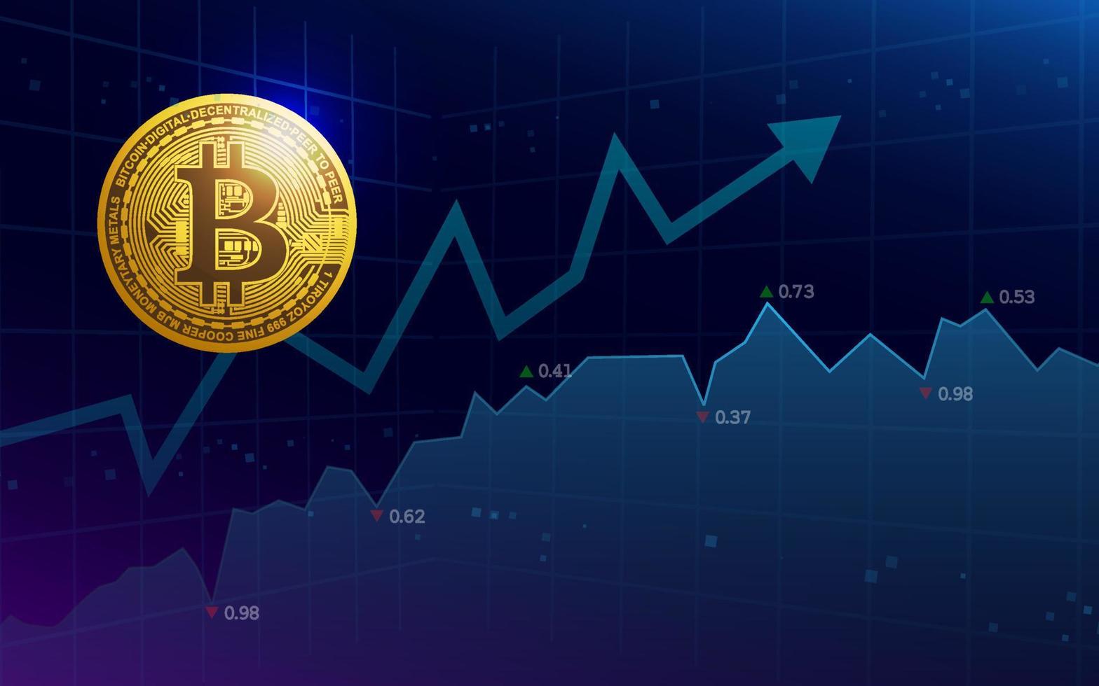 ljus och mörk bakgrund, bitcoin kryptovaluta illustration vektor för sida, logotyp, kort, banner, webb och utskrift.