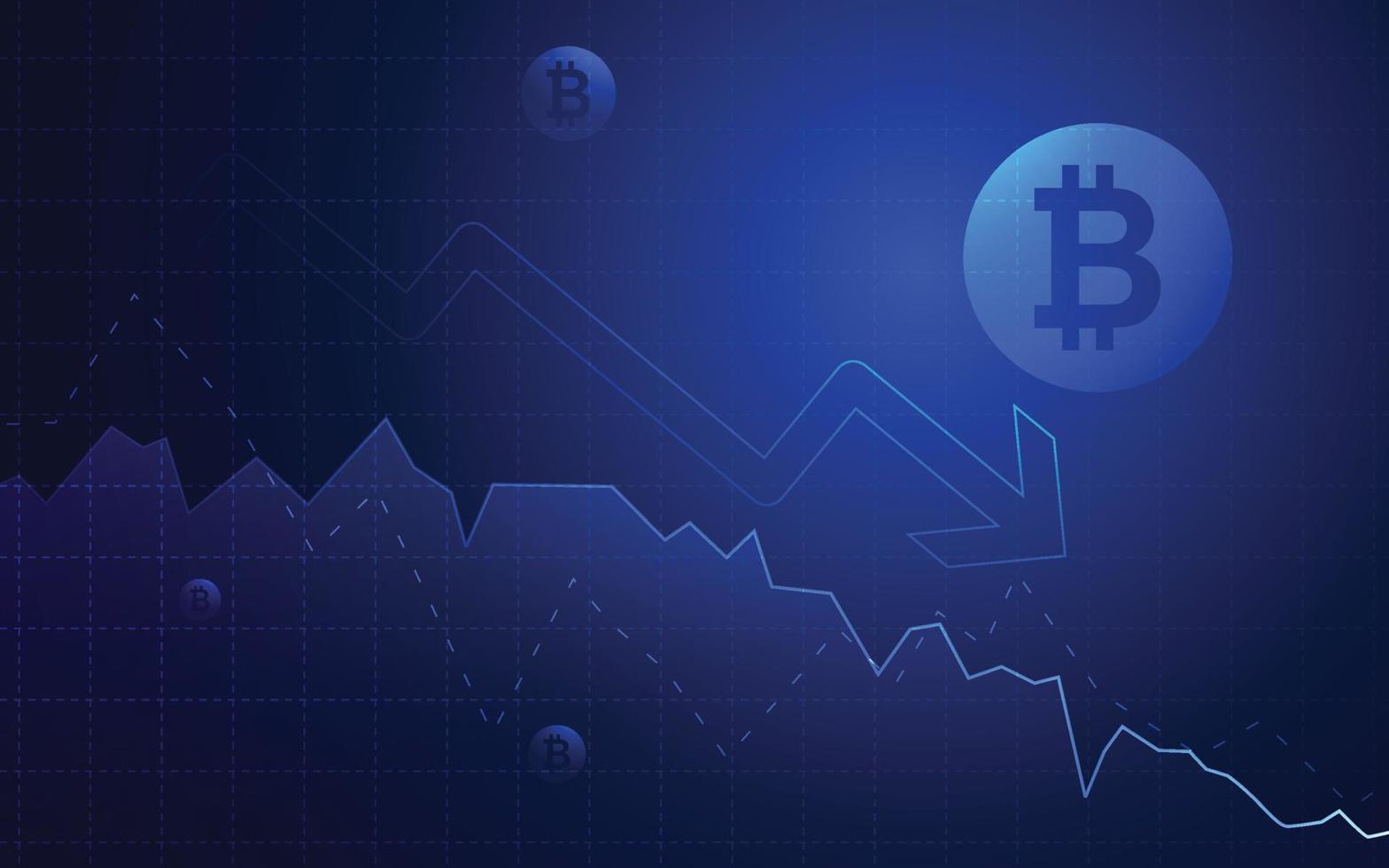 ljus och mörk bakgrund, bitcoin kryptovaluta illustration vektor för sida, logotyp, kort, banner, webb och utskrift.