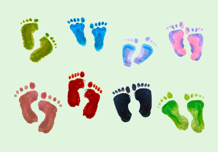 Gratis Vector Paint Baby Footprints