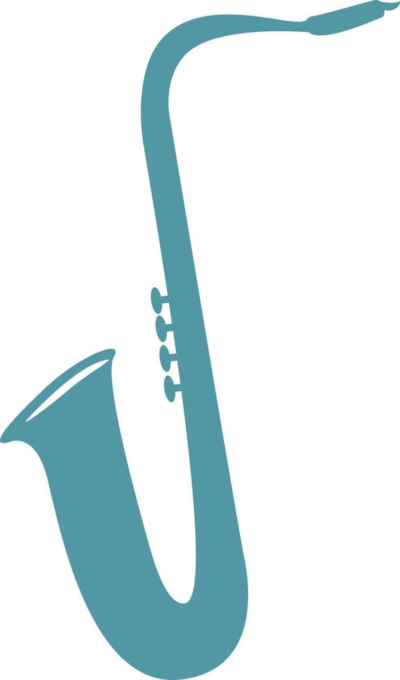 Saxophon halbflaches Farbvektorobjekt. Jazz-Band-Instrument. Trompete. Artikel in voller Größe auf weiß. einfache karikaturartillustration des blasinstruments für webgrafikdesign und -animation vektor
