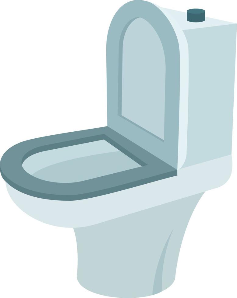 WC-Schüssel halbflaches Farbvektorobjekt. Toilettenausrüstung. Hygiene. bearbeitbares Element. Artikel in voller Größe auf weiß. einfache karikaturartillustration für webgrafikdesign und -animation vektor