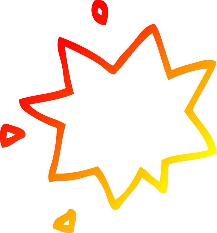 warme Gradientenlinie Zeichnung Cartoon-Explosionssymbol vektor