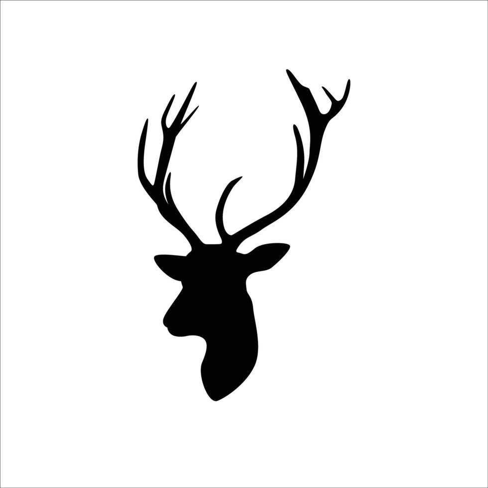 Hirschkopf-Silhouette. Wildtier-Logo für Ihr Unternehmen. Geweihzeichen und Symbol. vektor