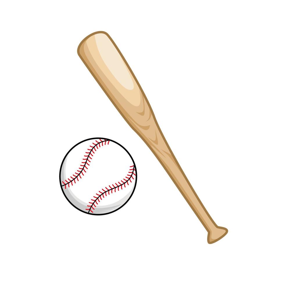 basebollträ vektorillustration. bat och boll symbol. basebollutrustning vektor