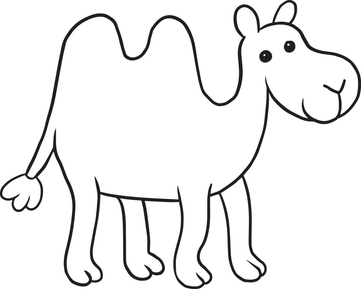 camel doodle tecknad kawaii anime söt målarbok vektor