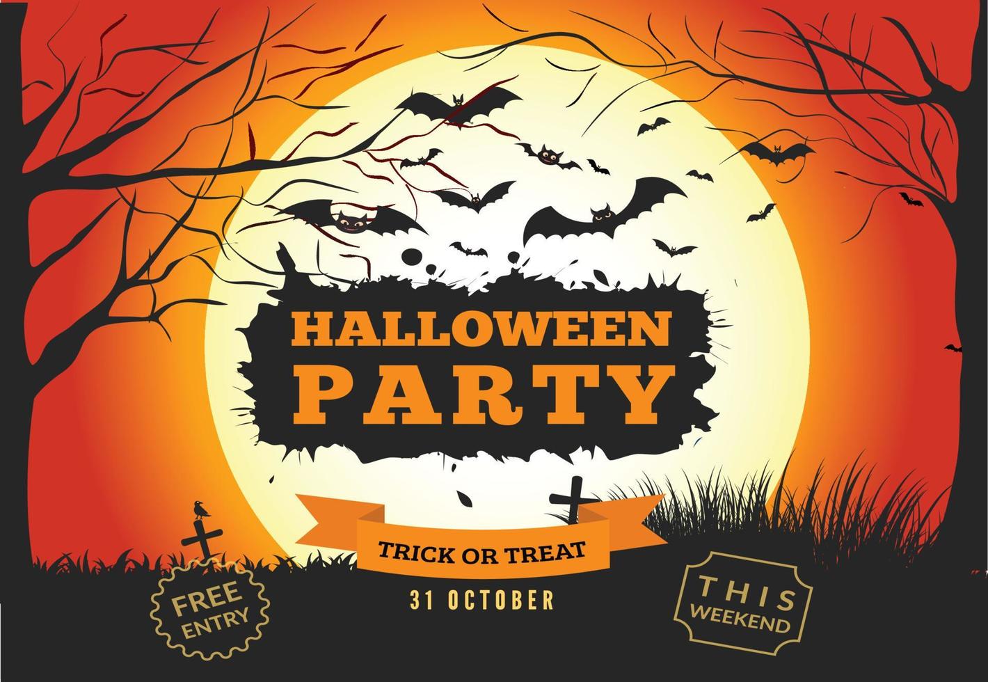 Halloween Party Banner vektor