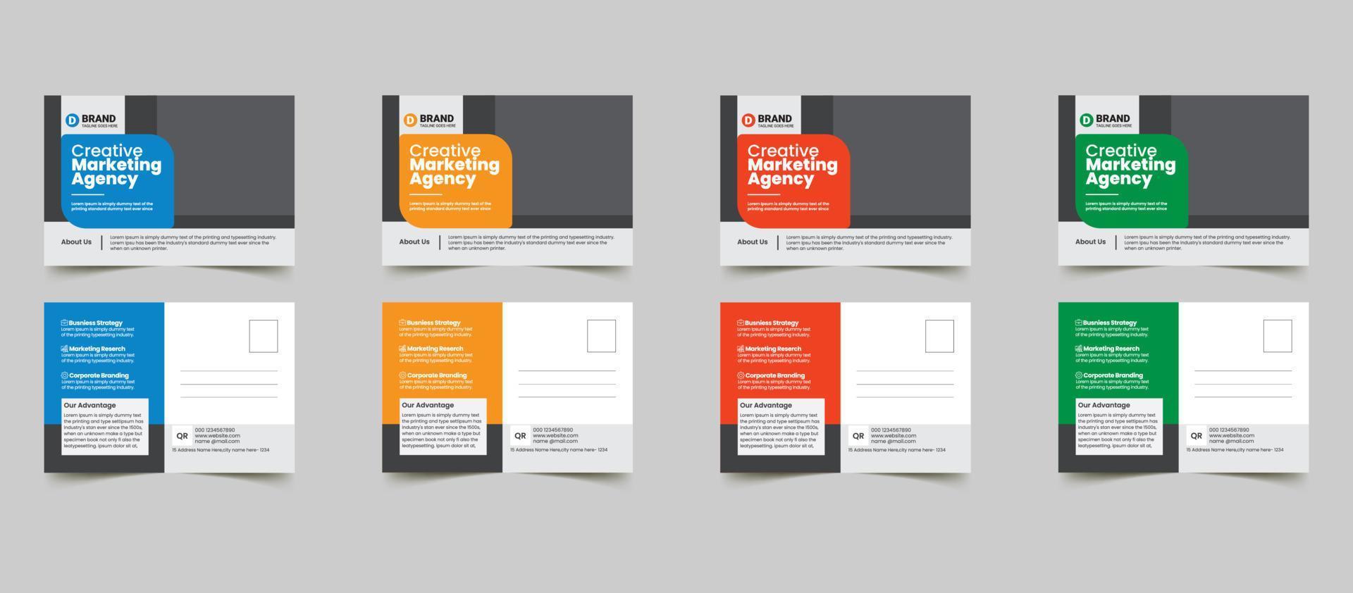 Corporate Professional Business Postkarte Design Template.Corporate Postkarte Design Vektor Vorlage zum Öffnen von Invitation.Event Kartendesign, Eddm Postkartenvorlage, Einladungsdesign