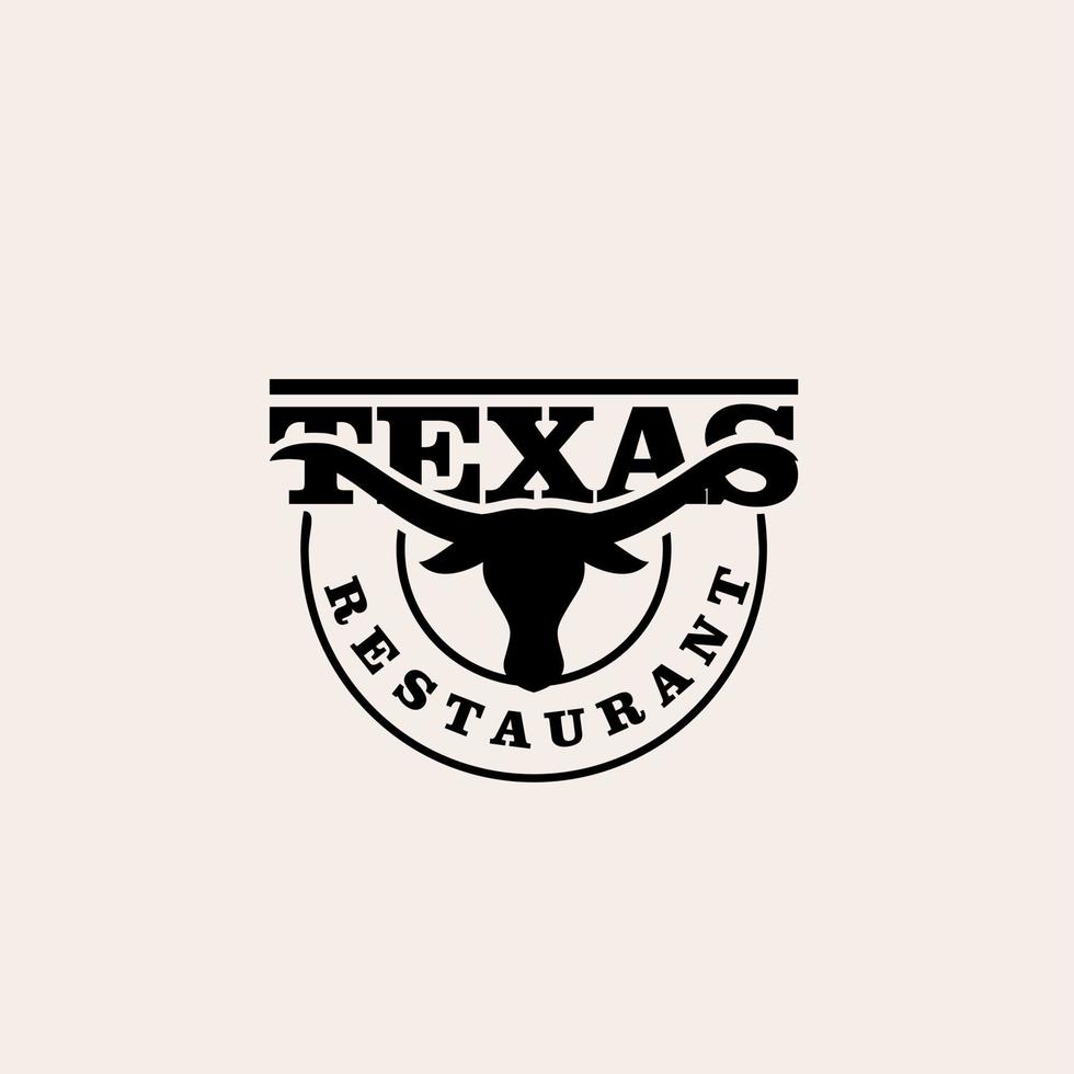 texas restaurang premium vintage logotypdesign vektor
