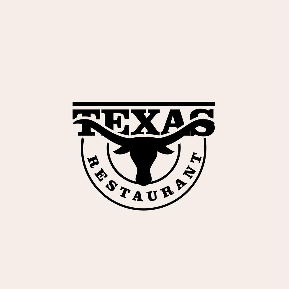 Texas Restaurant Premium-Vintage-Logo-Design vektor