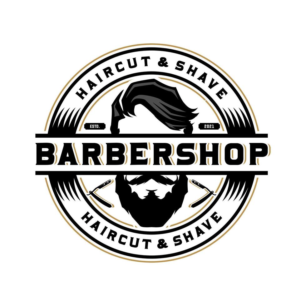 barbershop logotyp mall vektor