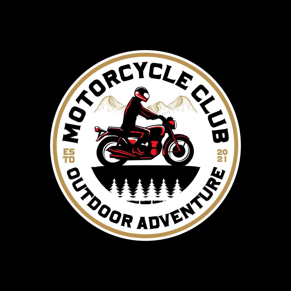 äventyr touring cykel motorcykel logotyp vektor