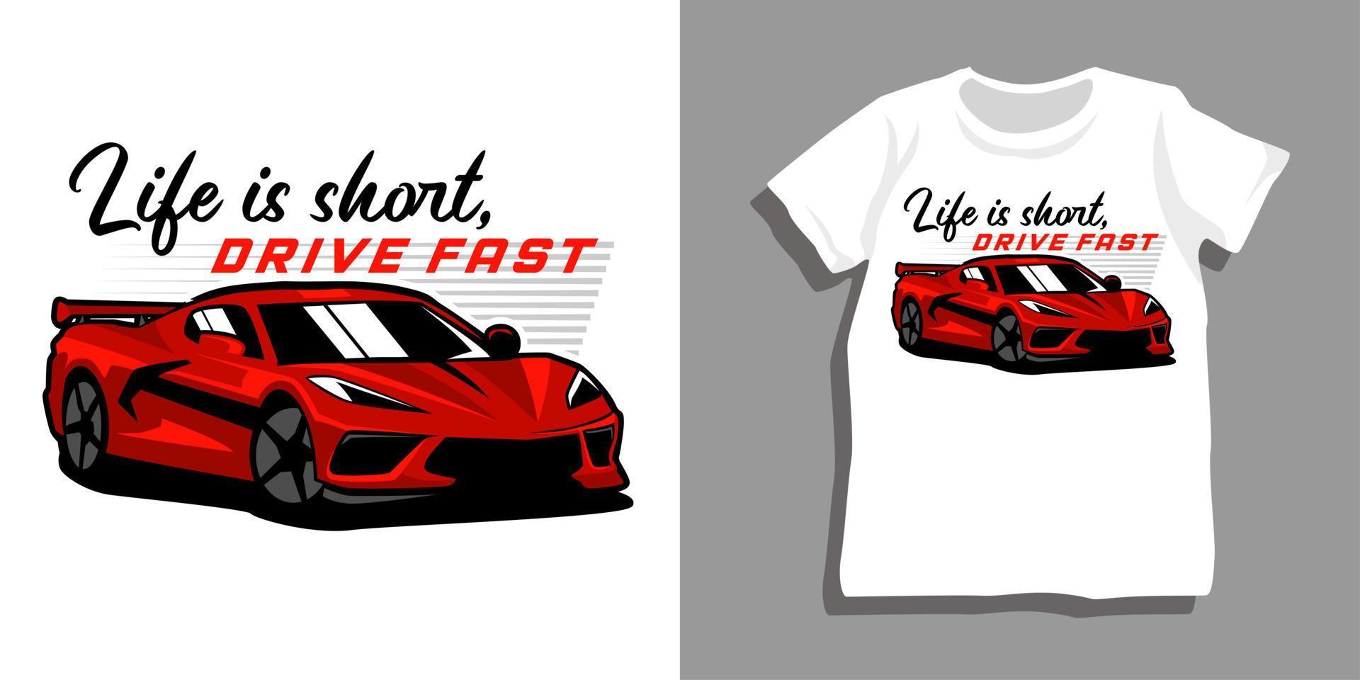 Sportwagen-T-Shirt-Design vektor