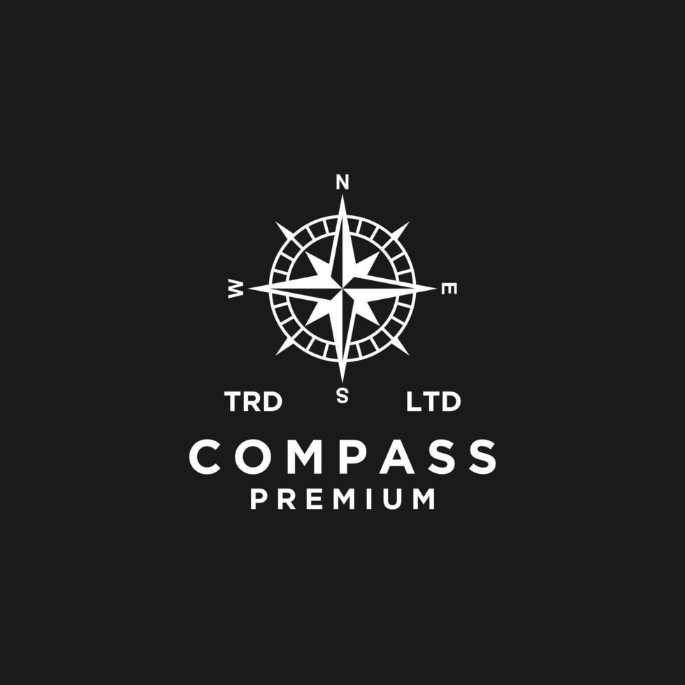 Premium Kompass Vektor schwarzes Logo Icon Design