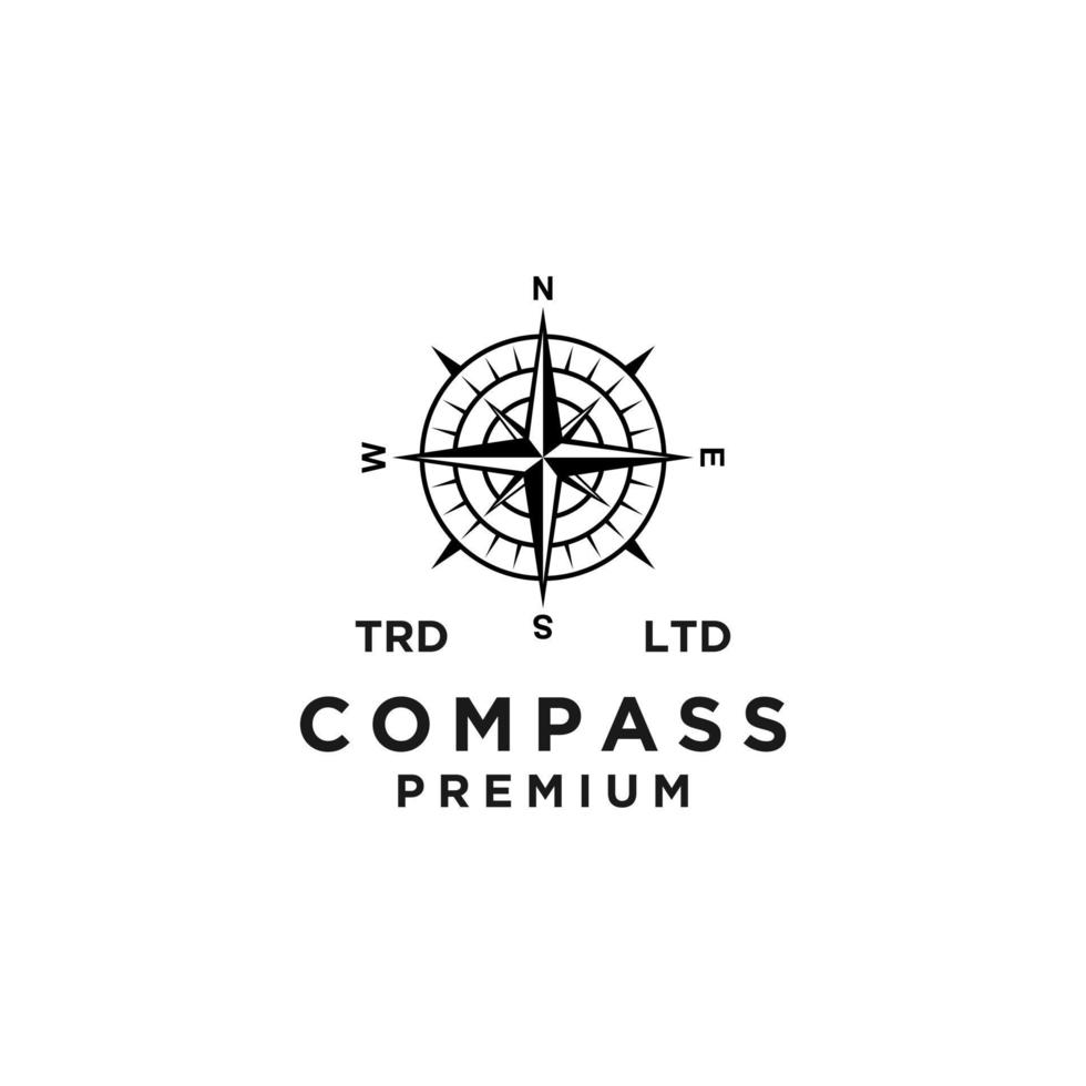 premium kompass vektor svart logotyp ikon design